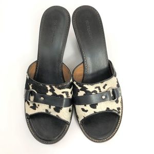 H.S. Trask Niagra Pony Hair Cow Hide Wedge Sandal Size 10